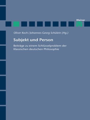 cover image of Subjekt und Person
